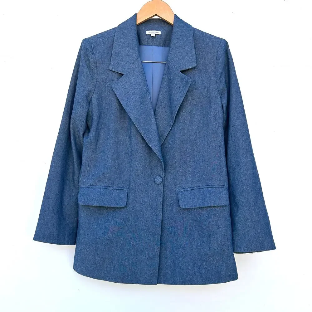 WeWoreWhat Downtown Blazer Jacket Houston Blue XS Structure Shoulders - Picture 6 of 11